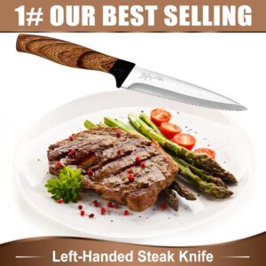 Lefty’s Left Handed Steak Knife - Stainless Steel Durable Blade - Extra Sharp - Great for Cutting, General Purpose, Kitchen items - Gifts for Left-Handed People, Lefty, Adults, Chef, Man and Women