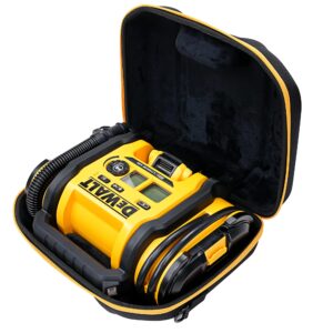 meeazy hard storage case for dewalt dcc020ib 20v max air compressor tire inflator, protective custom-fit storage, padded bag with splash proof ykk zippers, form-fitting shell & wide shoulder strap