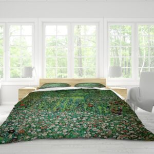 HOBBOY Garden Floral 3pc Bedding Set Green Plant Duvet Quilt Cover 2 Pillow Shams Warm Duvet Cover Sets Gustav Klimt Aesthetic Duvet Cover Twin XL