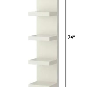 home stuff Wall Shelf Unit, 7 Tier Wall Shelves, Vertical Column Shelf Storage Home Decor Organizer Design Utility Lack Shelving, Design for Bedroom Living Room, 11 3/4x74 3/4, (White)