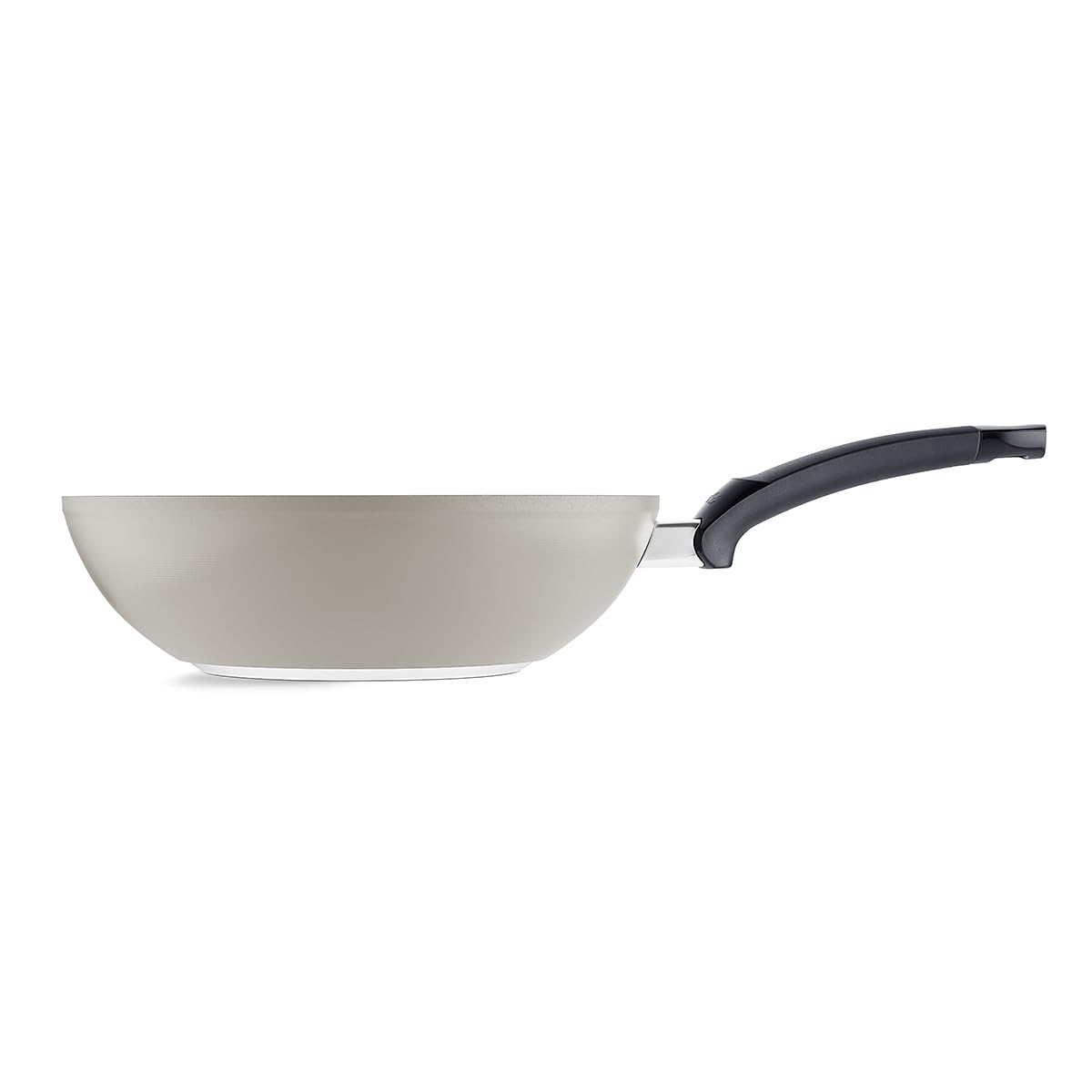 Fissler Ceratal Comfort Ceramic 11 Inch Non-Stick Wok, Warm Grey, Made without PFAS