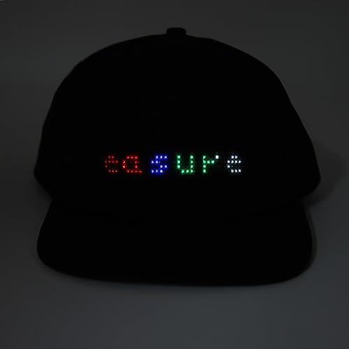 Yoidesu Programmable LED withApp Control, Editable Colorful Hat for Outdoor Concerts, Carnivals (Black Hat)