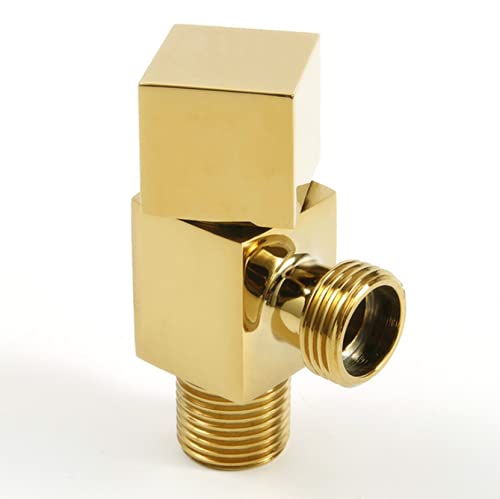 HOMCBEC Titanium Gold Brass 3 Way Diverter, G1/2"Angle Valve Hose Fitting Tee, Shut off Valve for Bath Shower Arm, Toilet Bidet Sprayer Faucet