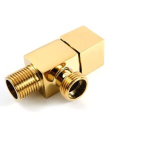 HOMCBEC Titanium Gold Brass 3 Way Diverter, G1/2"Angle Valve Hose Fitting Tee, Shut off Valve for Bath Shower Arm, Toilet Bidet Sprayer Faucet