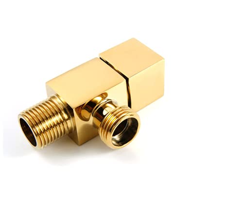 HOMCBEC Titanium Gold Brass 3 Way Diverter, G1/2"Angle Valve Hose Fitting Tee, Shut off Valve for Bath Shower Arm, Toilet Bidet Sprayer Faucet