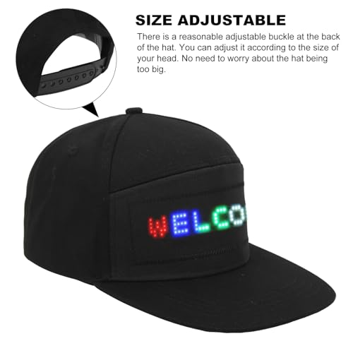 Yoidesu Programmable LED withApp Control, Editable Colorful Hat for Outdoor Concerts, Carnivals (Black Hat)