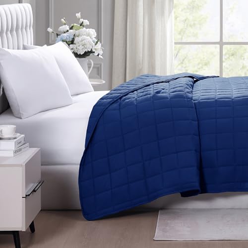 Casa Platino Navy Blue Blanket Twin Size - Pre-Washed Twin Blanket Only - Lightweight Twin Blanket Kids - All Season Twin Blanket - Premium Microfiber Down Alternative Twin Size Bed Blanket