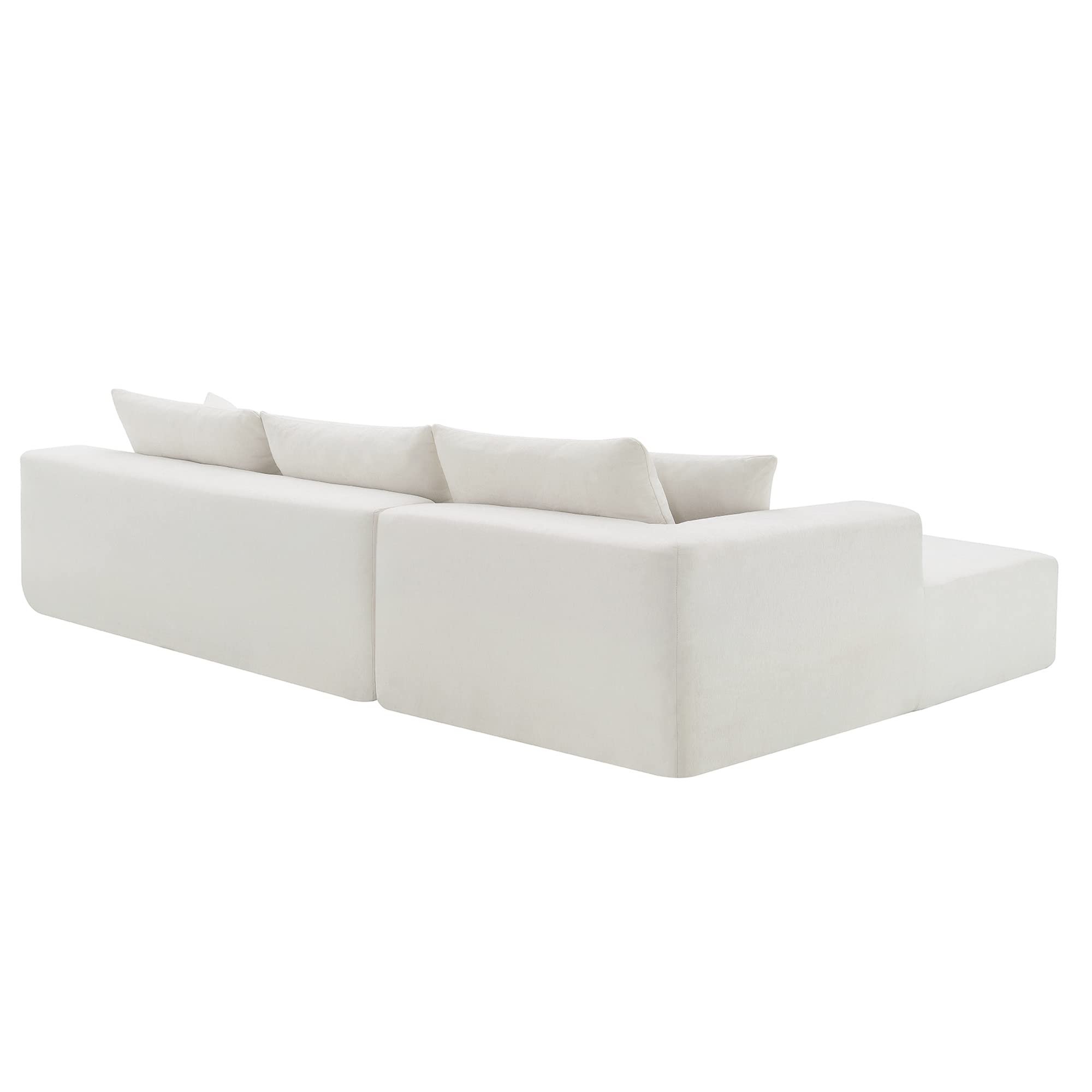 Yoglad L Shaped Sectional Sofa Set, 4-Seat Upholstered Couch,Free Combination Sofa, for Living Room,Bedroom,Office,Apartment (109IN,White Chenille)