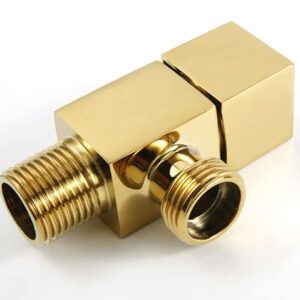 HOMCBEC Titanium Gold Brass 3 Way Diverter, G1/2"Angle Valve Hose Fitting Tee, Shut off Valve for Bath Shower Arm, Toilet Bidet Sprayer Faucet