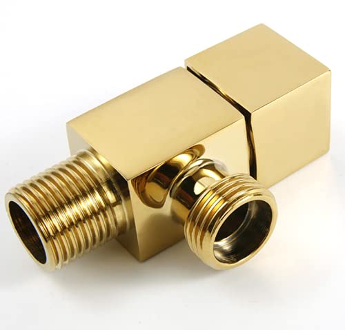 HOMCBEC Titanium Gold Brass 3 Way Diverter, G1/2"Angle Valve Hose Fitting Tee, Shut off Valve for Bath Shower Arm, Toilet Bidet Sprayer Faucet