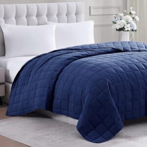 Casa Platino Navy Blue Blanket Twin Size - Pre-Washed Twin Blanket Only - Lightweight Twin Blanket Kids - All Season Twin Blanket - Premium Microfiber Down Alternative Twin Size Bed Blanket