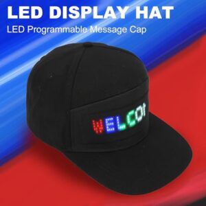 Yoidesu Programmable LED withApp Control, Editable Colorful Hat for Outdoor Concerts, Carnivals (Black Hat)