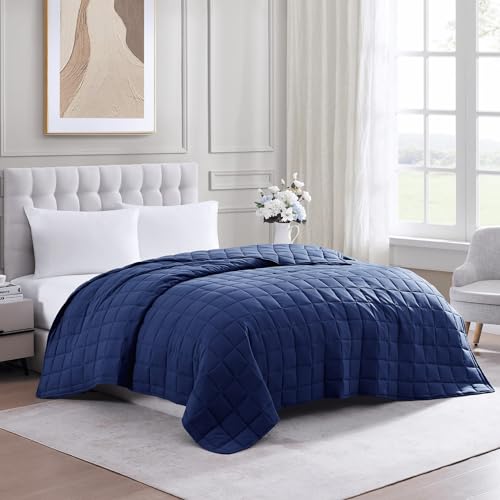 Casa Platino Navy Blue Blanket Twin Size - Pre-Washed Twin Blanket Only - Lightweight Twin Blanket Kids - All Season Twin Blanket - Premium Microfiber Down Alternative Twin Size Bed Blanket