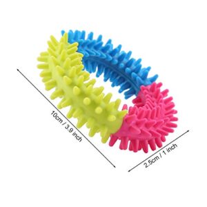 JOROBURO Puppy Teething Chew Toys, Cute Ring Shape Teeth Cleaning Toys, Outdoor Interactive Durable Small Pet Dog Toys Set for Aggressive Chewers Dental Teething Cleaning