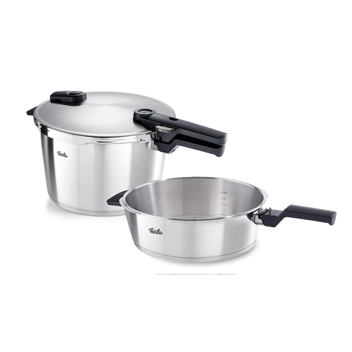 Fissler Vitaquick Premium Large Size 2 Piece Set, 4.2 Quart and 8.5 Quart Pressure Cooker