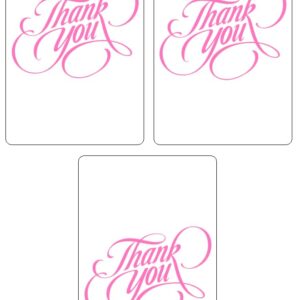 60 Modern Thank You Miniatures Candy Bar Wrapper in Pink, Adorable Stickers for Weddings, Bridal Shower Engagement Party Decorations, Favors, Party Supplies. Candy Not Included. Made in USA