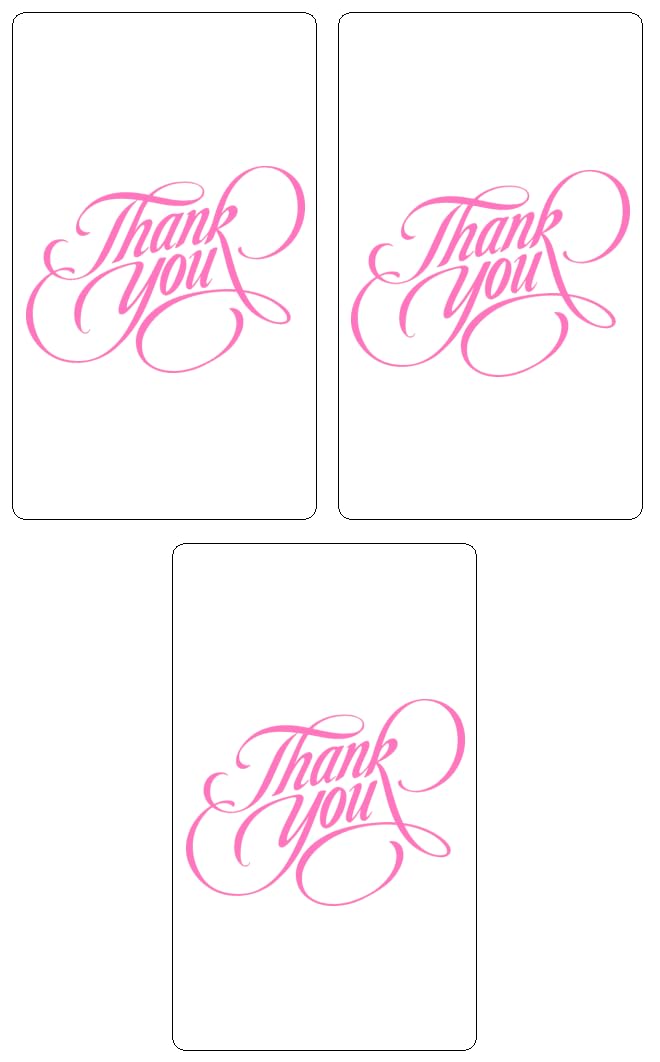 60 Modern Thank You Miniatures Candy Bar Wrapper in Pink, Adorable Stickers for Weddings, Bridal Shower Engagement Party Decorations, Favors, Party Supplies. Candy Not Included. Made in USA