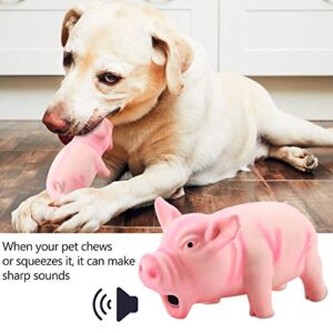 JOROBURO Dog Chew Toy, Durable Cute Pig Grunting Squeak Latex Pet Chew Toys, Pet Soft Teething Rubber Pick Up Sticks Toy for Dog Puppy Dental Care (Pink)