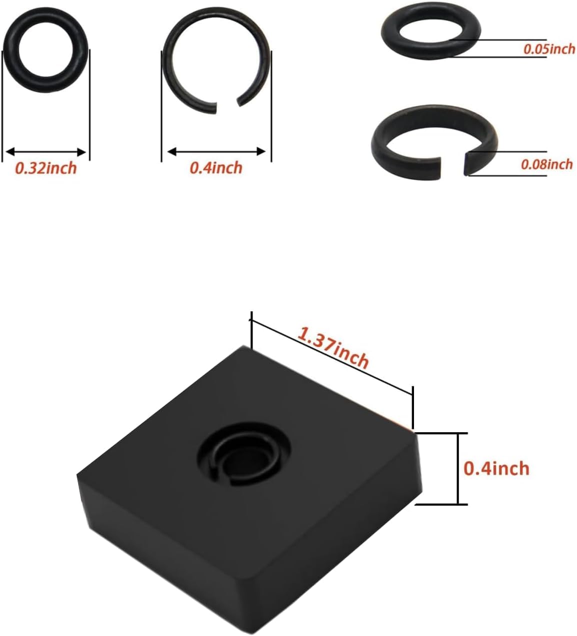 (8 Sets) 3/8" Impact Retaining Ring Clip Friction Ring with O-Ring for Milwaukee Electric/Pneumatic Type Impact Wrench, Retainer Ring Anvil Install Tool Included