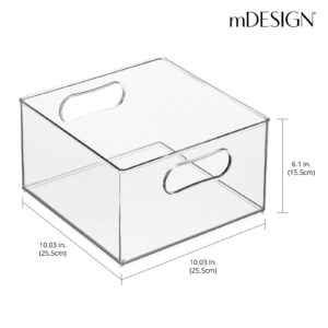 mDesign Deep Plastic Stackable Storage Organizer Container Bin, Craft Room Organization for Classroom, Cupboard, Studio, Shelves, & Closet - Holds Sewing, Art Supplies, Ligne Collection, 2 Pack, Clear