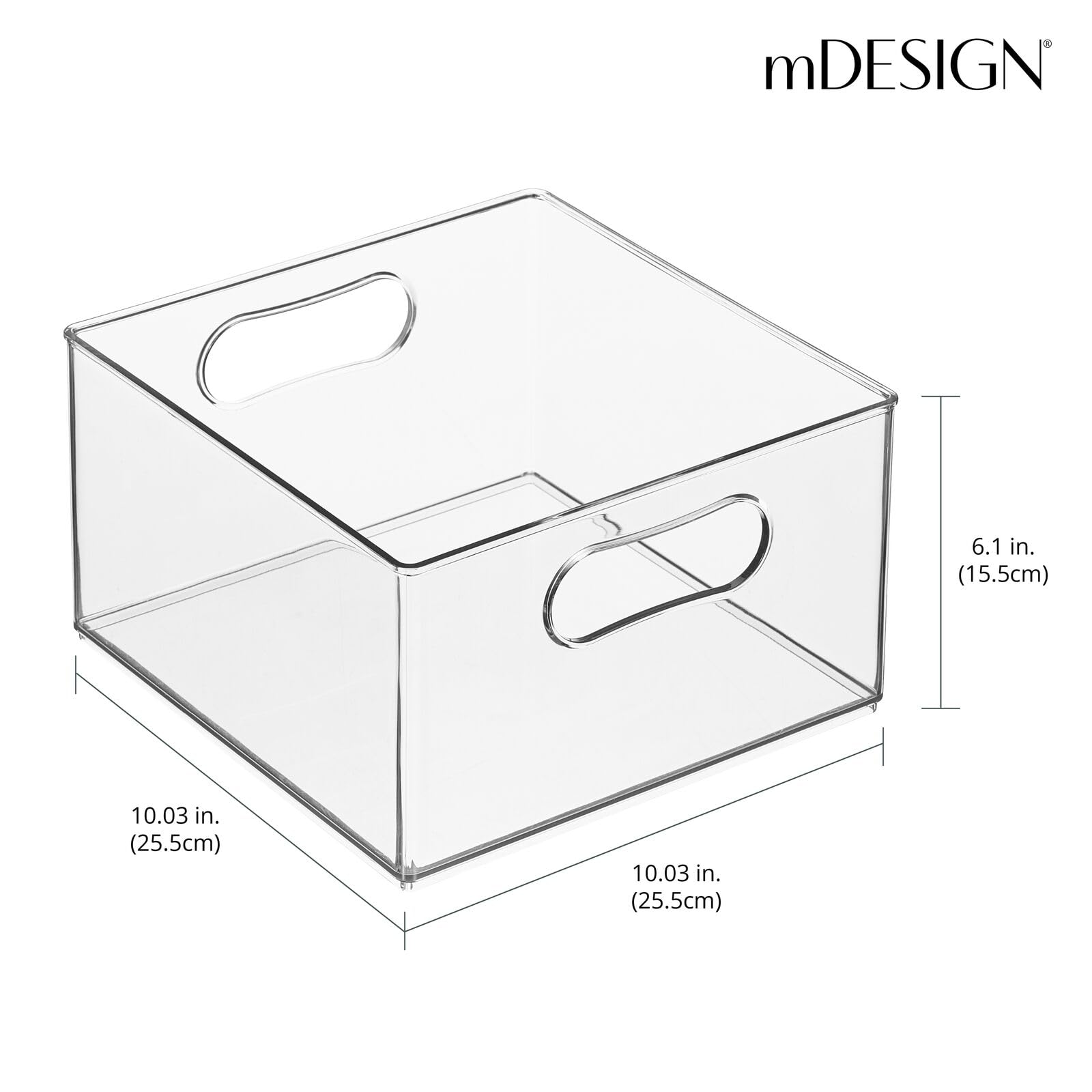 mDesign Deep Plastic Stackable Storage Organizer Container Bin, Craft Room Organization for Classroom, Cupboard, Studio, Shelves, & Closet - Holds Sewing, Art Supplies, Ligne Collection, 2 Pack, Clear