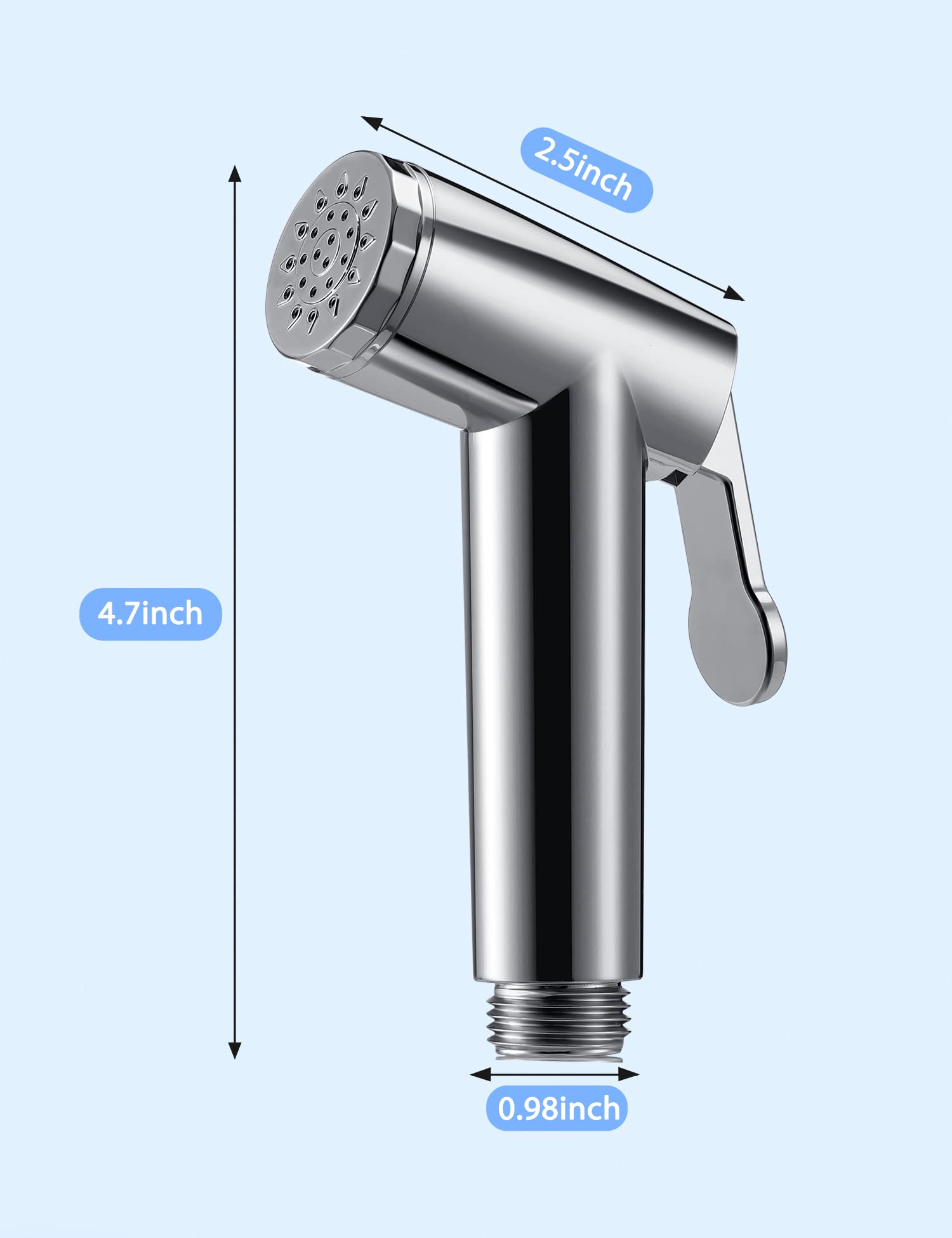 Ultra Light Bidet Toilet Sprayer Head Rustless Handheld Bidet Sprayer Cloth Bathroom Diaper Sprayer for Kitchen and Toilet-Adjustable Water Pressure Control for Feminine Wash (1PCS)