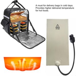 RICHOOSE 12V Pizza Hot Food Delivery Bag Heating Warmer Pad,100W Silicone Food Warmer Pad,Max. Temperature 176℉ (80℃), w/Car Charger and On/Off Switch, 2m detachable power cable