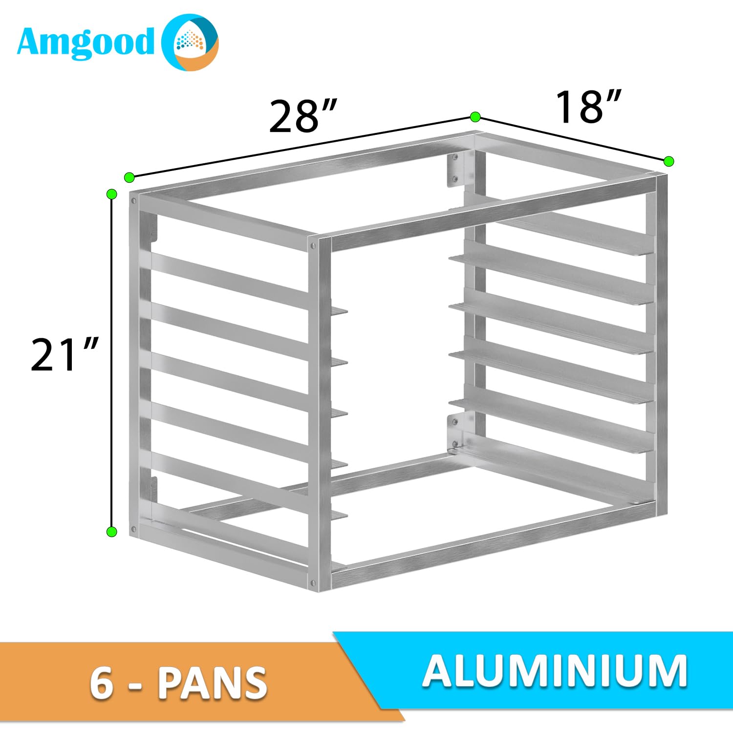 AmGood Wall Mounted Sheet/Bun Pan Rack - 28" x 18" x 21". Fits 6 Full-Size Sheet Pans. NSF