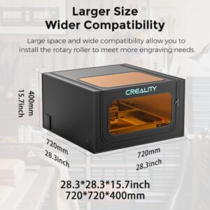 Creality Laser Engraver Enclosure 2.0 with Vent, Isolate Smoke Laser Cutting Machine Protective Cover with Eye Protection, Against Noise,Suitable for Creality or All Laser Engraver,28.3*28.3*15.7inch