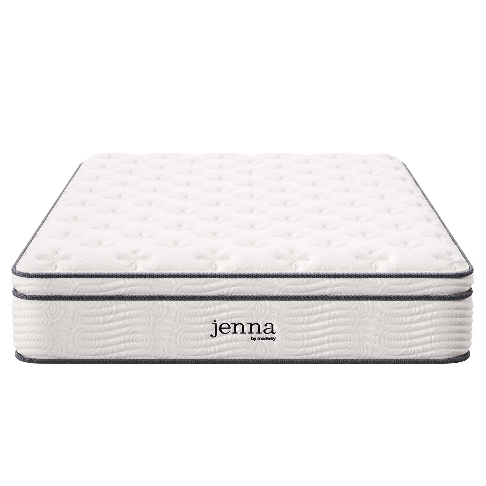 Modway MOD-7088-WHI Jenna 12" Innerspring Pillow Top Full Mattress, White