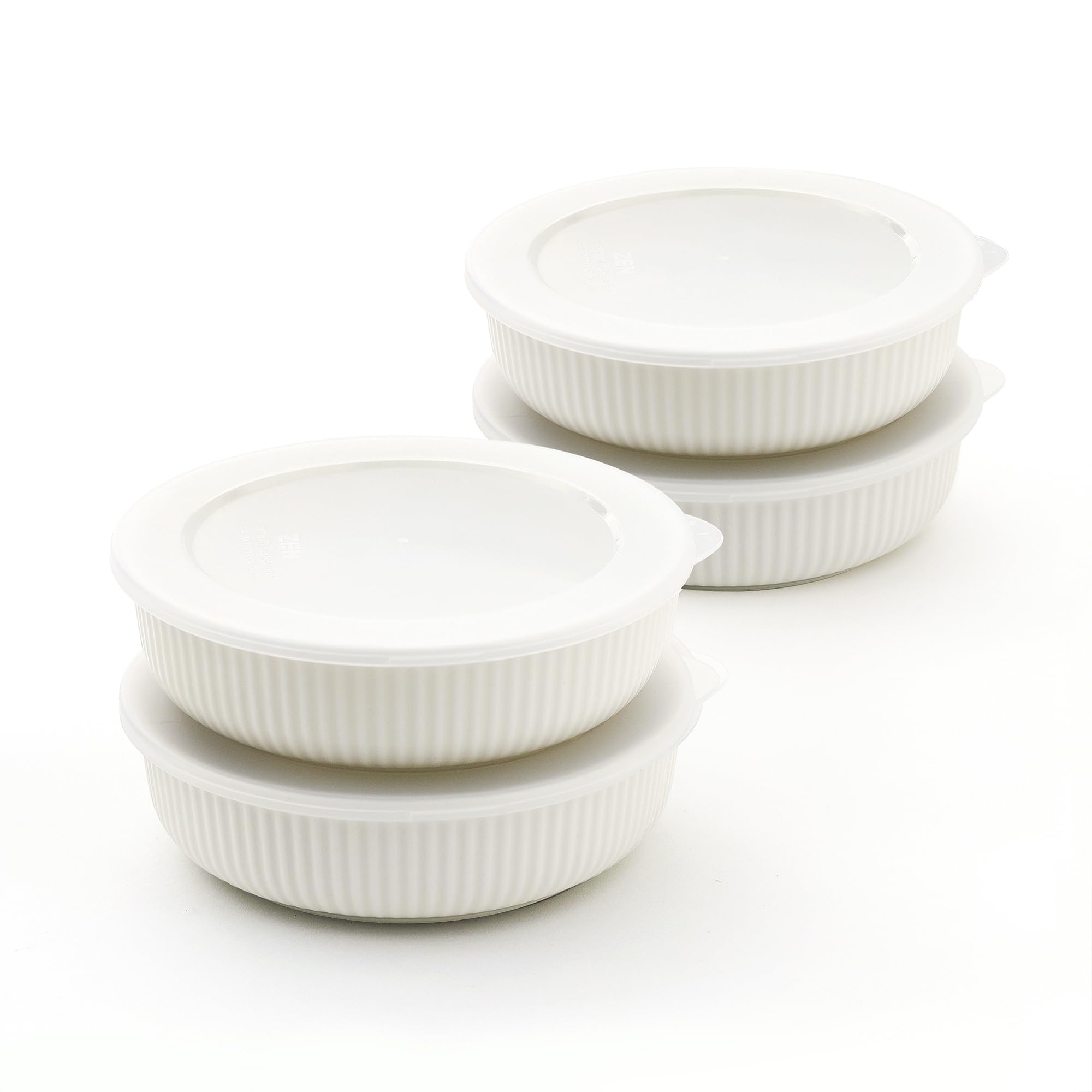 ZEN Porcelain Serve and Store Airtight Container 9oz Freeze Bowls Set of 4