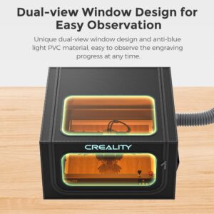 Creality Laser Engraver Enclosure 2.0 with Vent, Isolate Smoke Laser Cutting Machine Protective Cover with Eye Protection, Against Noise,Suitable for Creality or All Laser Engraver,28.3*28.3*15.7inch