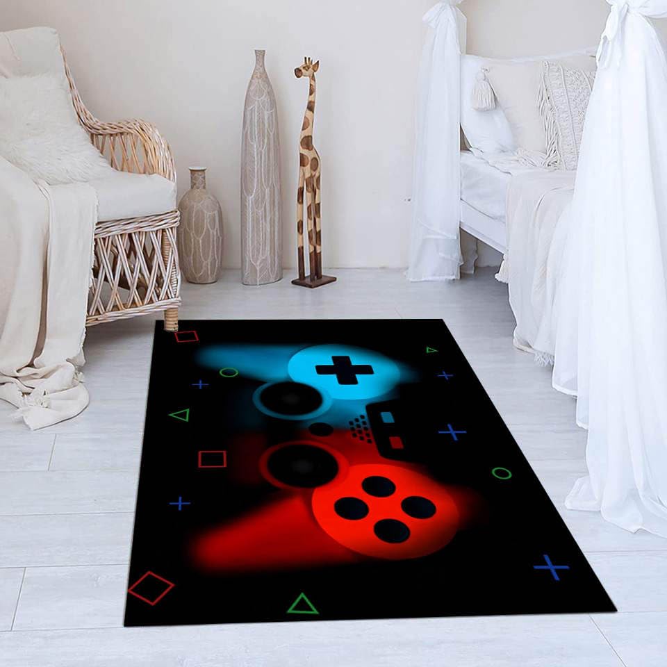 Mileandstore Gaming Rug for Boys Room with PS Controller Design Girls/Boys Bedroom Rug Gamer Room Rug | Size 24 x 36in | 3D Design