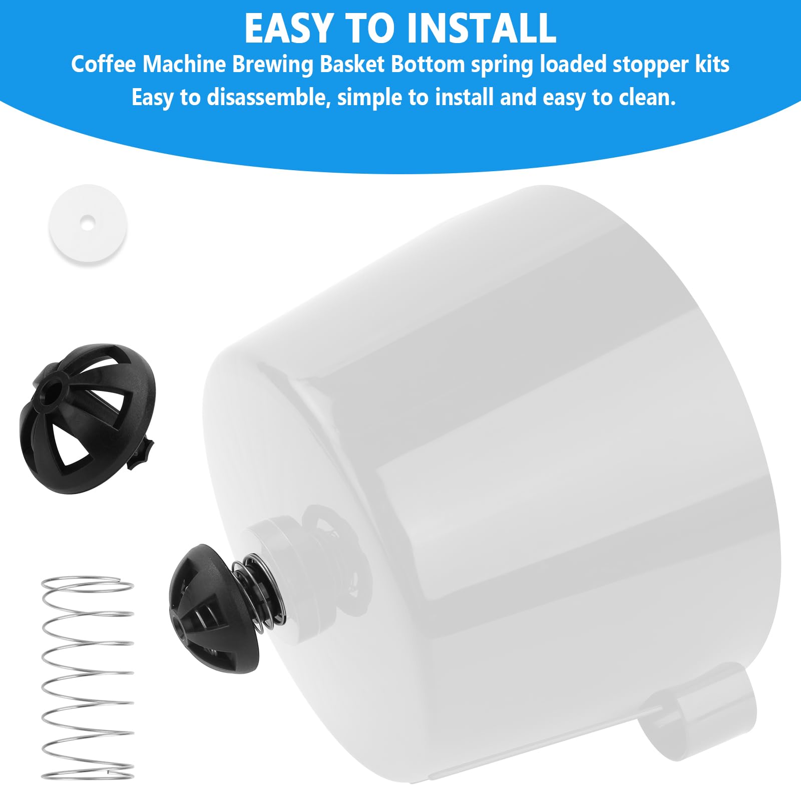 Coffee Machine Brewing Basket Bottom spring loaded stopper kits Fits for Black+Decker coffee makers Brew Basket, fits majority 4-12 Cup Drip Coffee Makers