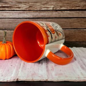 dierjueyers Pumpkin Coffee Cup With Ghost, Halloween Coffee Mug, Halloween Ceramic Coffee Mug, Trick Or Treat Halloween Tumbler Cup, Perfect And Best Gifts For Coffee Lover (Orange*1) (Orange, 24X20)