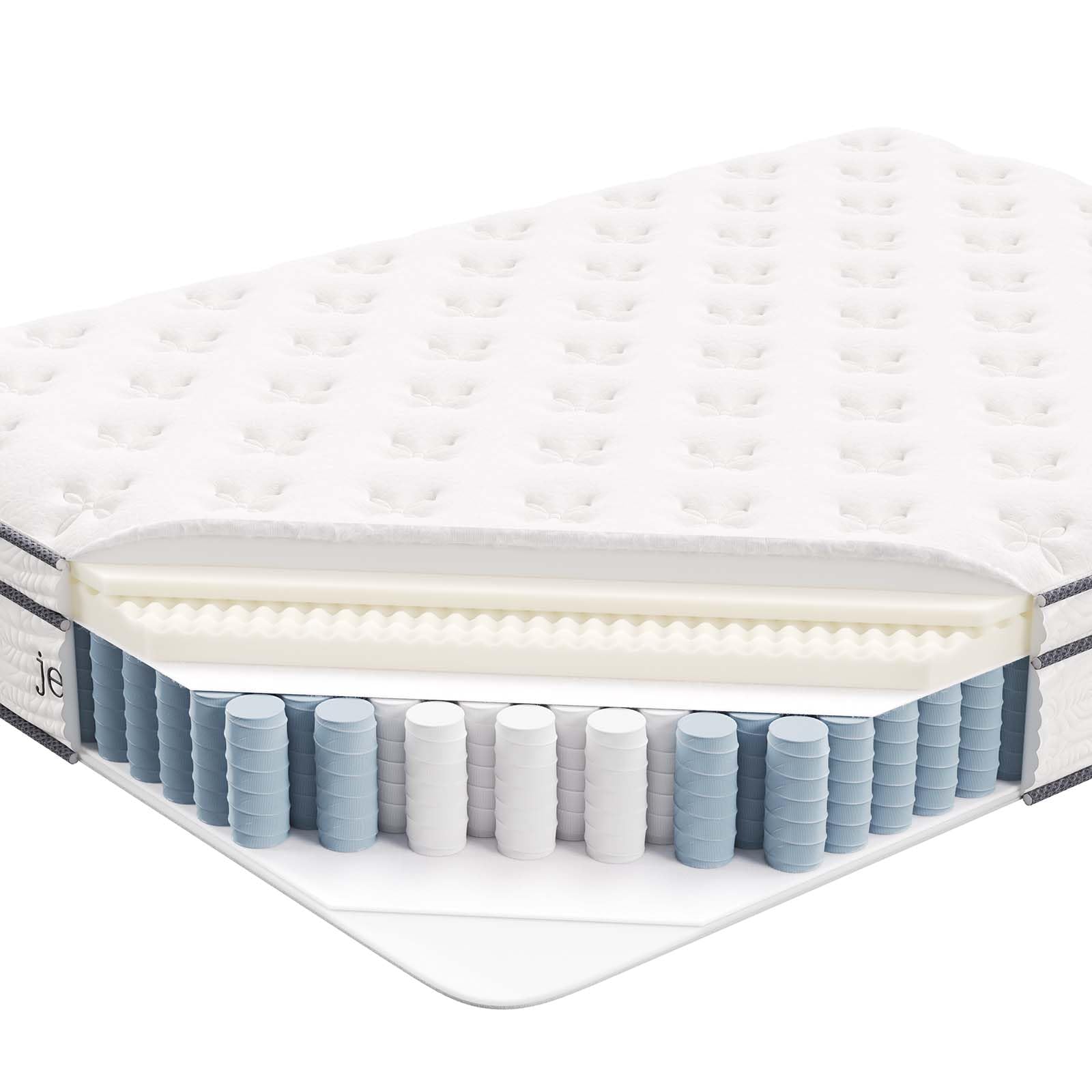 Modway MOD-7088-WHI Jenna 12" Innerspring Pillow Top Full Mattress, White