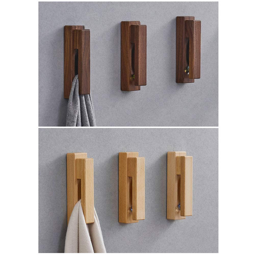 JUOPZKENN 1pcs Wood Towel Hooks Self Adhesive Vintage Towel Holder Wooden Wall Mounted Towel Racks for Bathroom and Kitchen Firmly Holds Towel(#1)