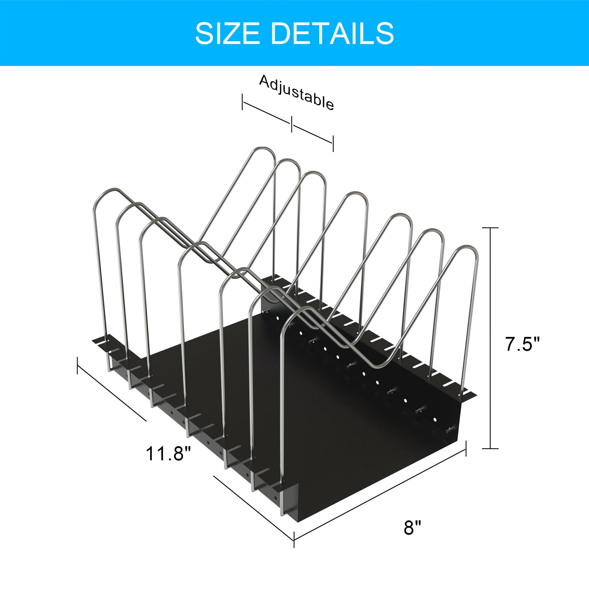 Pull Out Pots and Pans Organizer for Cabinet - Sliding Lid Holder and Pan Rack in Kitchen, Cabinet Pull Out Shelves, Slide Out Cabinet Organizer, Pot Lid, Bakeware and Pan Organizer, Set of 2 Packs