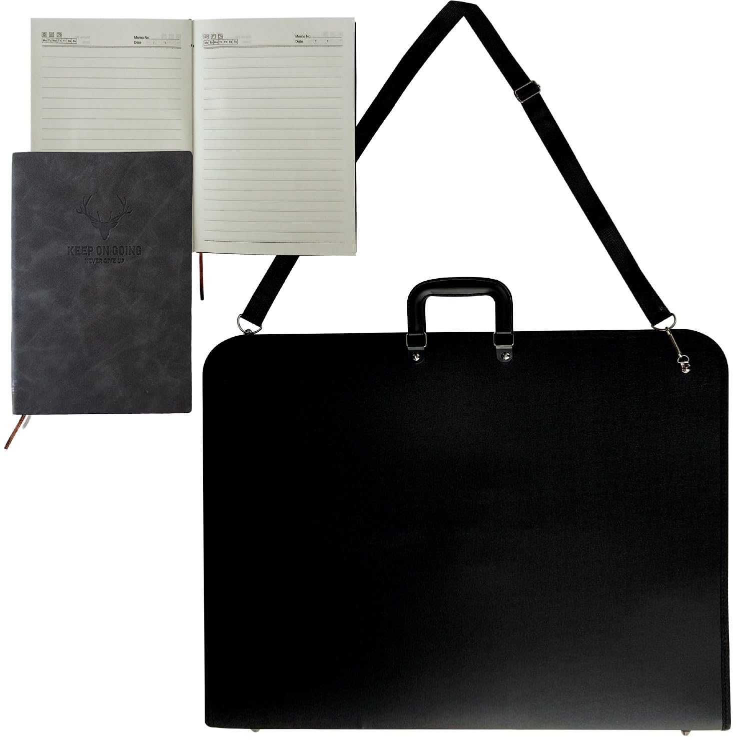 Art Portfolio Case 18x24 Artist Portfolio, With Handle & Adjustable Shoulder Strap And One Notebook B 5 Planner Waterproof, Portfolio Folder for Artwork, Art & Craft Portfolios, Art Portfolio Bag