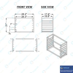 AmGood Wall Mounted Sheet/Bun Pan Rack - 28" x 18" x 21". Fits 6 Full-Size Sheet Pans. NSF