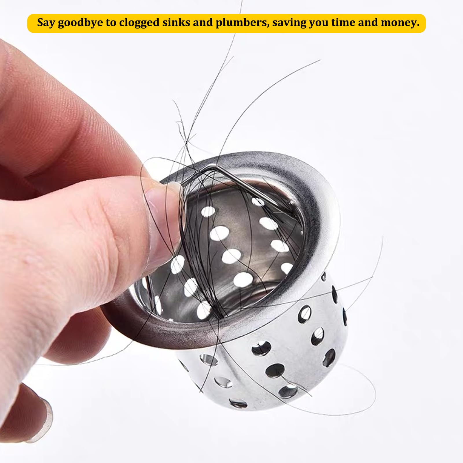 2pcs Bathroom Sink Strainer,Stainless Steel Deep Hair Catcher Drain Filter,for Sink Strainer, Bathtub(Diameter:28mm/1.1")