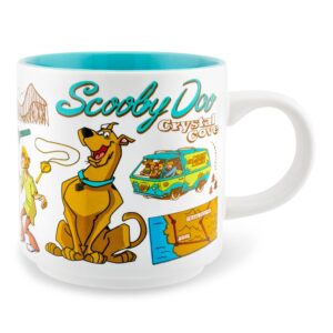 silver buffalo scooby-doo and the gang crystal cove ceramic mug | coffee cup for tea, espresso, cocoa | holds 13 ounces