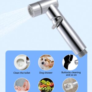 Ultra Light Bidet Toilet Sprayer Head Rustless Handheld Bidet Sprayer Cloth Bathroom Diaper Sprayer for Kitchen and Toilet-Adjustable Water Pressure Control - 2 types of splash- (Up and Down Switch)