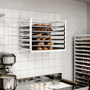 AmGood Wall Mounted Sheet/Bun Pan Rack - 28" x 18" x 21". Fits 6 Full-Size Sheet Pans. NSF