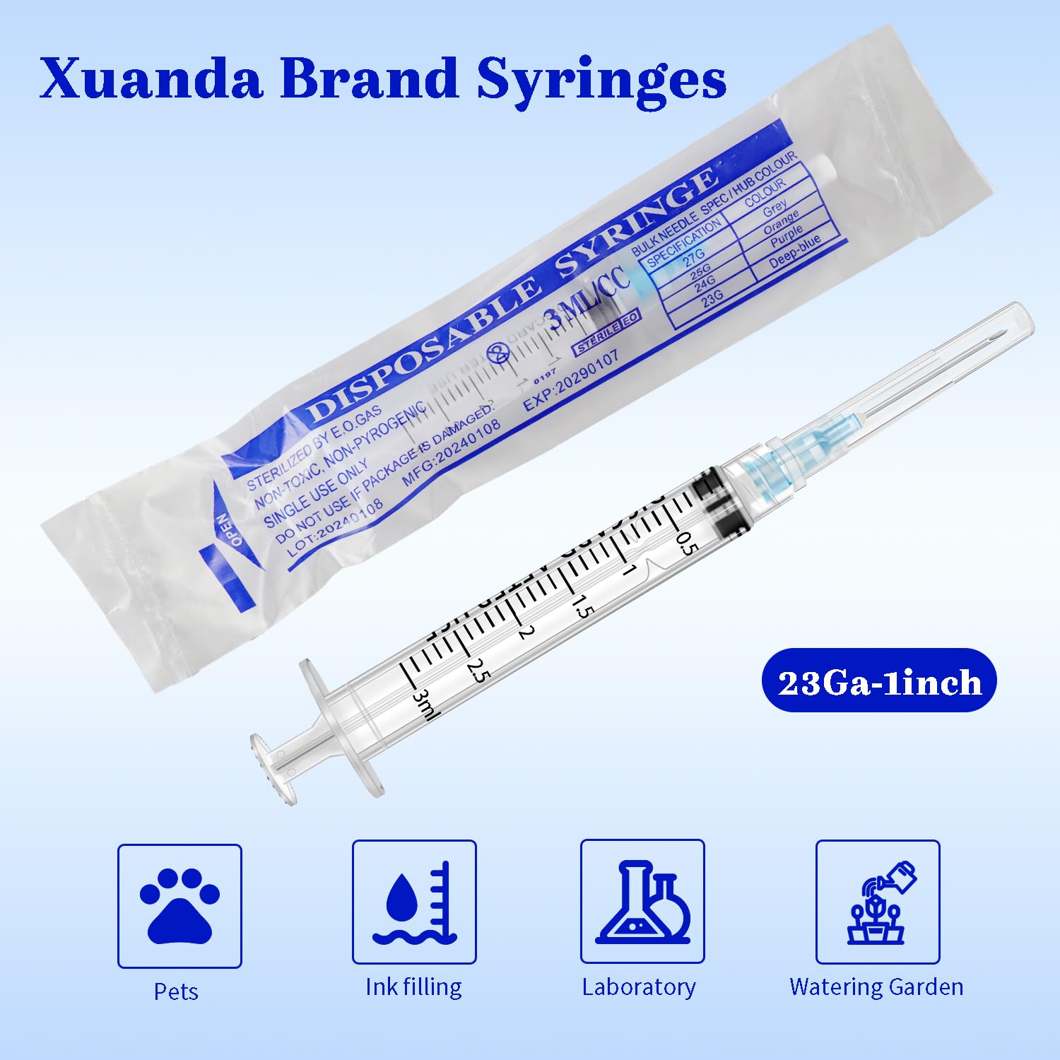 50Pack 3ml Individual Package 23g Suitable for Industrial, Scientific, Measuring, Pet Feeding