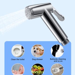 Ultra Light Bidet Toilet Sprayer Head Rustless Handheld Bidet Sprayer Cloth Bathroom Diaper Sprayer for Kitchen and Toilet-Adjustable Water Pressure Control for Feminine Wash (1PCS)