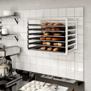 AmGood Wall Mounted Sheet/Bun Pan Rack - 28" x 18" x 21". Fits 6 Full-Size Sheet Pans. NSF