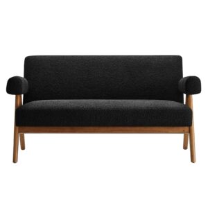 Modway EEI-6504-BLK Lyra Boucle Fabric Loveseat, Black