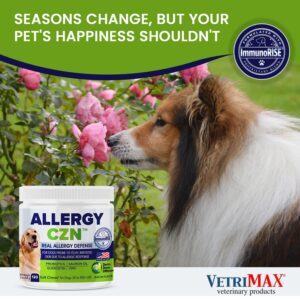 VetriMAX Allergy CZN - Itch and Allergy Chew for Dogs, Seasonal Allergies Anti Itch Dog Chewables with ImmunoRise Blend, 3 oz/120 Count