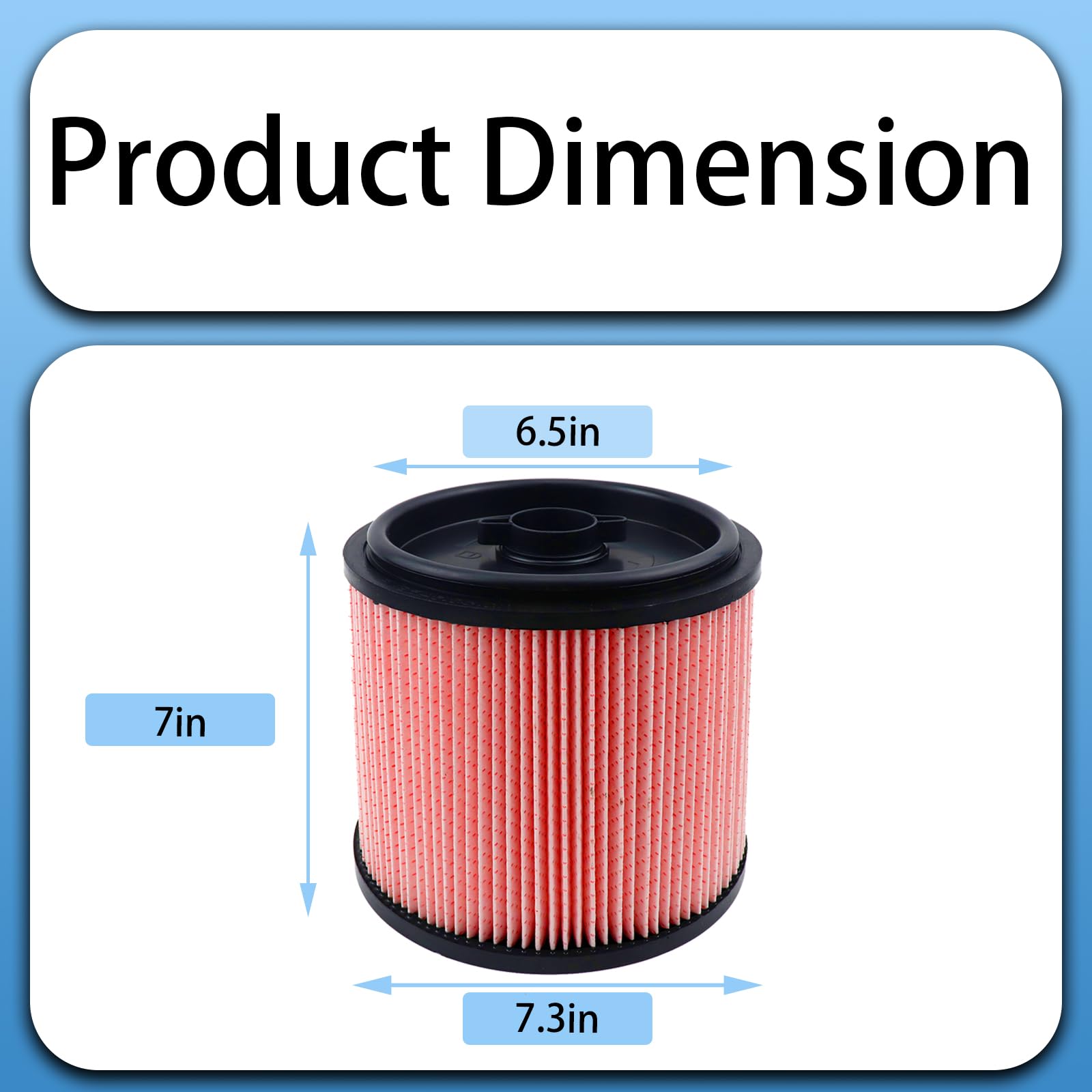 Aolleteau 2 Pack HEPA Filter Compatible with Vacmaster Standard Cartridge Filter & Retainer 5 to 20 Gallon Wet/Dry Vacs, Compare to Part# VCFS & VCFF